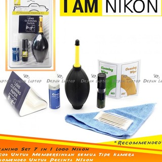 7In1 DSLR lente de cámara limpieza paño toallitas cepillo soplador de papel con Logo Niko (3)