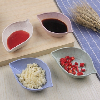 Nuevo plato de cocina con hojas de cerámica condimento salsa de soja vinagre platos pequeños (4)