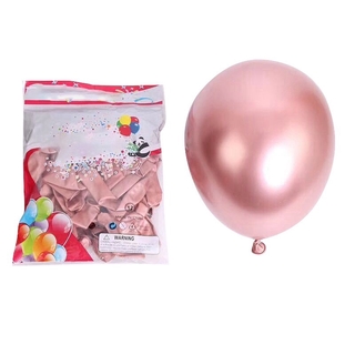 50 Pzs Globos De Látex Metálicos De 10 Pulgadas Gruesos Cromados Perlas De Metal Brillante Para Decoración De Fiestas-Oro Rosa (1)