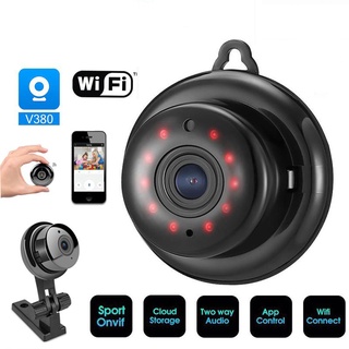 V380 WIFI Mini cámara espía Mini Wireless1080P HD Hot Link cámara de vigilancia remota grabadora 360 grados panorámica IR noche oculta IP CCTV cámara
