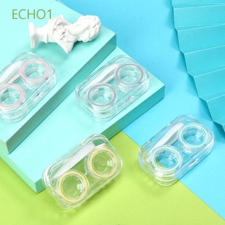 ECHO1 Banda de Goma Caja de lentes de contacto Práctico Contenedor de lentes de gafas Caja de lentes de contacto Portátil Mini Transparente Accesorios de gafas Soporte de|de gafas/Multicolor