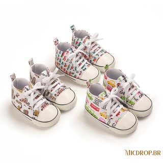 MICDROP-Unisex Baby High Top zapatillas de deporte, antideslizante zapatos de cuna suela suave Tie-up bebé