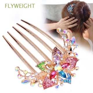 flyweight mujeres accesorios de pelo moda headwear cristal peine flor disco salvaje pelo coreano diamante cristal rhinestone/multicolor
