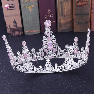 [bebé] vintage barroco reina rey novia tiara corona para mujeres tocado baile novia boda tiaras y accesorios de joyería para el cabello (6)