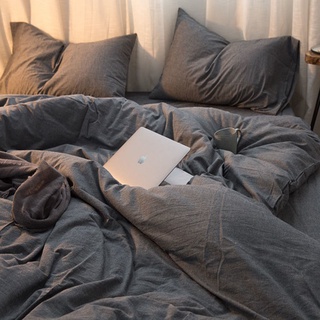 Estilo simple caballero masculino gris edredón cubierta de cuatro piezas ropa de cama de tres piezas de color sólido ropa de cama a cuadros (1)