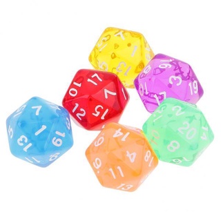 [Shar] 2x6pcs 20 Sided Dice D20 Polyhedral Dice Clear for Dungeons and Dragons Games