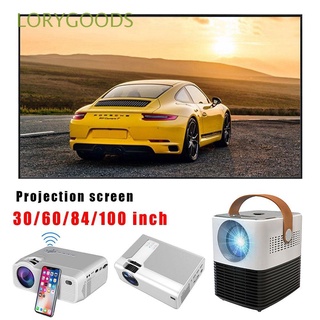 LORYGOODS 3D HD Anti-light Screens Home Outdoor Office Projectors Screen Projector Cloth Portable 30/60/84/100/120 inch High Quality Simple Reflective Fabric