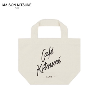 Maison Kitsune classic cafkitsun mini bolso de lona casual bolso de la compra.