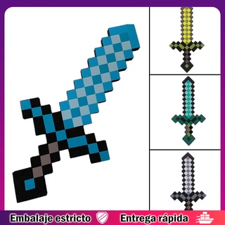minecraft espada de espuma juego de rol batalla juguete tamaño vida minecraft pixel espadas para el juego activo