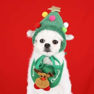 Navidad Mascota Sombrero Perro Gato saliva Toalla Babero Teddy Ley Lucha Hiromi Otoño E Invierno Ropa De Vestir Suministros LAS