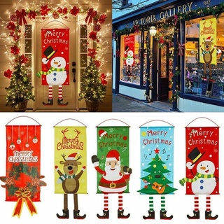 Navidad puerta colgante accesorio decorativo exquisito multicolor 6 estilos navidad colgante bandera decoración de navidad