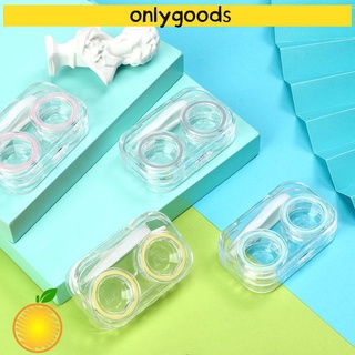 Only banda de goma lentes de contacto caja práctica gafas de almacenamiento titular de la lente de contacto caso portátil Mini transparente gafas accesorios gafas gafas contenedor/Multicolor
