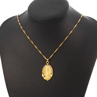 Collar de cristal con colgante de amuleto de la guardia de la Virgen maría joyería femenina Virgen de guadalupe (2)