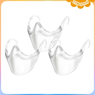 3Pcs Reusable Clear Face Mask, Durable Transparent Face Shield, Half Face Mouth Covering to Protect Nose, Mouth for