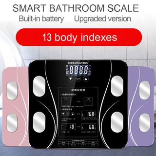 Balanza de peso inteligente Digital de grasa corporal escala USB recargable gestión de peso LCD