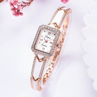 【Venta de liquidación】Reloj de cuarzo clásico rectangular para mujer con correa de pulsera de aleación