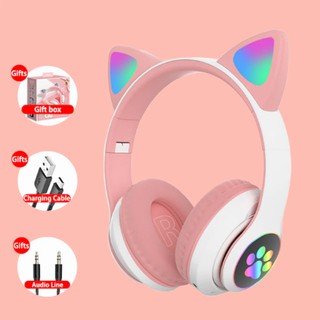 Lindo audífonos con orejas de gato/audífonos inalámbricos/grandeled/niña/casco de regalo earbud