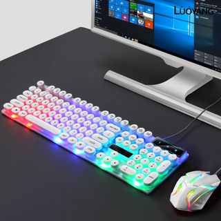 LYM GTX300 USB alámbrico colorido LED retroiluminado teclado para juegos con ratón para PC portátil (4)