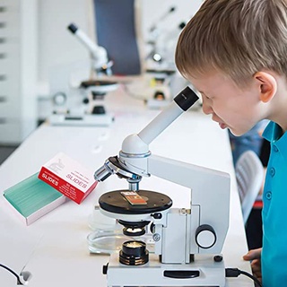 lakemerchant suministros educativos microscopio diapositivas para niños estudiante microscopio óptico vidrio desliza en blanco transparente diapositivas para espécimen reutilizable microscopio biológico suministros escolares cubierta de vidrio (8)