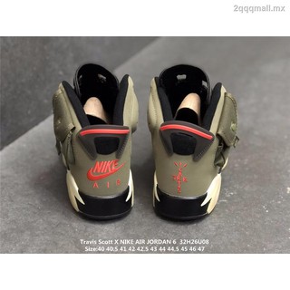 travis scott x air jordan 6 "british caqui" alta parte superior de los hombres zapatos de baloncesto dh0690-200 (8)