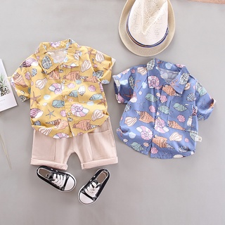 ╭trendywill╮1-4Years Infant Baby Boys Clothes Set Cartoon T-shirt Tops+Shorts Summer Outfits