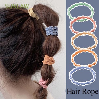 sunlaw cuerda elástica para el pelo de las niñas headwear banda de goma onda básica lindo color caramelo femenino accesorios de pelo