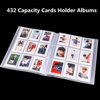 WANSHU Tarjeta de juego álbum de fotos Acciones de tarjetas de crédito 432 capacidad Titular de la tarjeta 6,6 * 9,1 cm 288 capacidad 3 pulgadas Titular Transparente De 24 páginas álbum de fotos Instax (9)