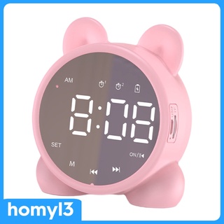 [Kayla's 3c] altavoz inalámbrico Bluetooth reloj despertador 1200mAh espejo superficie pantalla Digital portátil manos libres llamada para dormitorio viaje