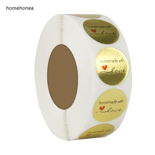 hom 500Pcs Round Gold Handmade With Love Thank You Stickers Packing Adhesive Label Seals Scrapbook DIY For Baking Wedding Decor Gift