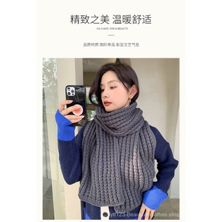 Bufanda tejida de estilo coreano para mujer2021Bufanda de lana ahuecada a la moda japonesa para mantener el calor grueso Otoño Invierno (7)