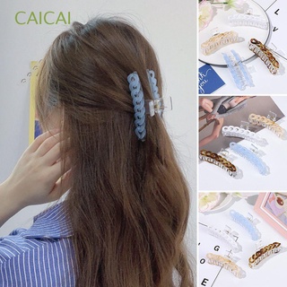 CAICAI Nuevo Pasadores huecos Accesorios de fiesta Hairgrip Garra de pelo de cadena geométrica Elegante Pasadores Chicas Mujer Herramientas de peinado Horquillas para el cabello