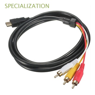 SPECIALIZATION 1,5 m/5 pies Audio HDMI Boy Convertidor Video Cable HDMI a 3-RCA Componentes AV Durabilidad Vídeo Transmisor de señales Adaptador/Multicolor