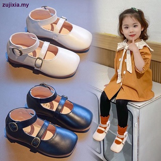 Niñas zapatos pequeña princesa suela suave zapatos primavera y otoño 2021 nuevos niños s negro extranjero aire transpirable bebé guisantes zapatos (1)