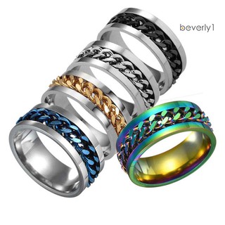 Beverly1 anillo De acero De titanio con cadena giratoria/joyería Para regalo De compromiso