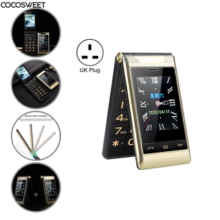 cocosweet Dual Card Dual Standby Phone Mini US/EU/UK/AU Plug Flip Cell Phone Easy Operation for Elder