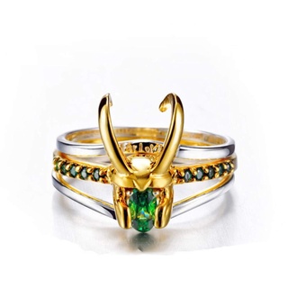 COMEY Thor Loki casco de aleación anillo 3 en 1 de un tamaño de los hombres joyería regalos para las mujeres (3)