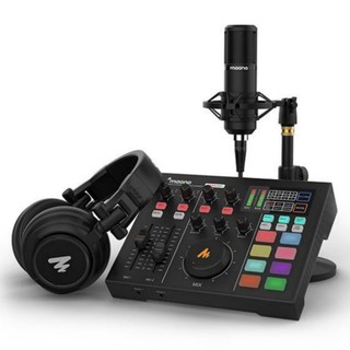 Maono AU-AM100 K2 - Kit de paquete de estudio de producción de Podcast All In One