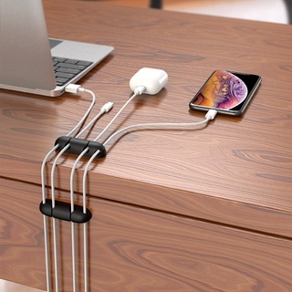 iankanma Flexible Punch-free Silicone USB Cable Winder Cord Clip Organizer for Desktop