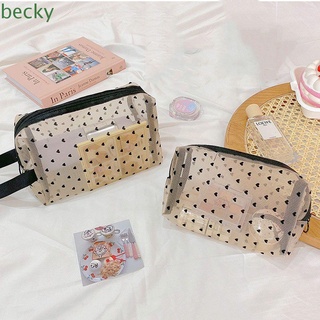 BECKY Simple Toiletry Bag PVC Makeup Storage Bag Cosmetic Bag Travel Portable Transparent Zipper Large Capacity Handbags Beauty Case