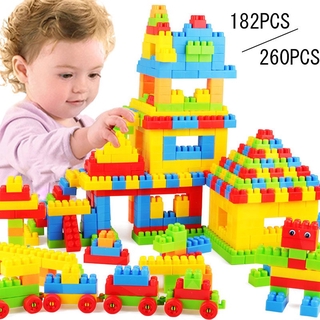 182 unids/ 260 piezas de ladrillos ensamblados DIY modelo bloques de construcción Kits juguetes educativos regalos para niños