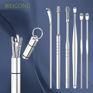 WEIGONG Professional Ear Wax Remover Stainless Steel Earpick Ear Care Tools Portable 360° Cleaning Reusable Massage Multifunction Spiral Ear Canal Cleaner