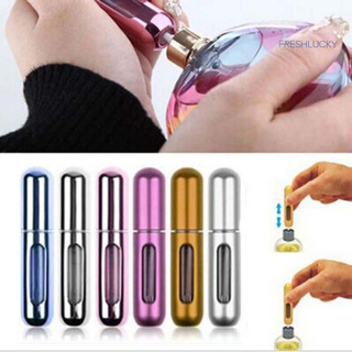 FRESHLUCKY Mini portátil recargable Perfume atomizador viaje vacío Spray botella Metal 5ml