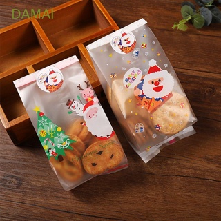 DAMAI 50PCs Nuevo Navidad Decoración de Navidad Galleta Bolsas de dulces Bolsa de árbol de Navidad Bolsa de regalo El plastico Papá Noel Bolsa de embalaje de galletas