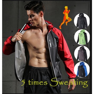 [VSHELL] Fitness pérdida de peso Sauna traje para los hombres Sauna Chamarra de sudor traje de chándal de los hombres de Control de peso ropa de correr ejercicio gimnasio