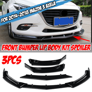 Hailaer❤ For 2014-2018 Mazda 3 Axela Painted Black Front Bumper Body Kit Spoiler Lip 3PCS