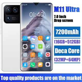 Ready Stock2021 venda quente versão global m11 ultra 6.9 "smartphone 16 + 512gb android 11 6800mah 32 + 50mp tela cheia rosto id 4g 5g celular