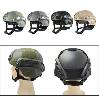Casco protector, casco protector ABS ajustable con rieles laterales y dispositivo de fijación NVG, Unisex deportes al aire libre juegos
