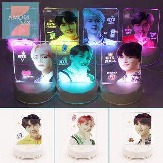 BTS Bangtan Boys LED luz de noche junta de 7 colores impreso miembro foto regalo para niña decoración del hogar