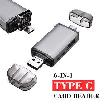 6 En 1 Tipo C Lector De Tarjetas Multifunción USB 3.0 TF Adaptador Para PC JfSmart