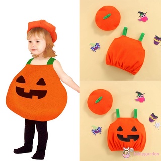 Babygarden-baby's Cartoon Halloween calabaza disfraz Casual liguero Pullover Tops y sombrero trajes